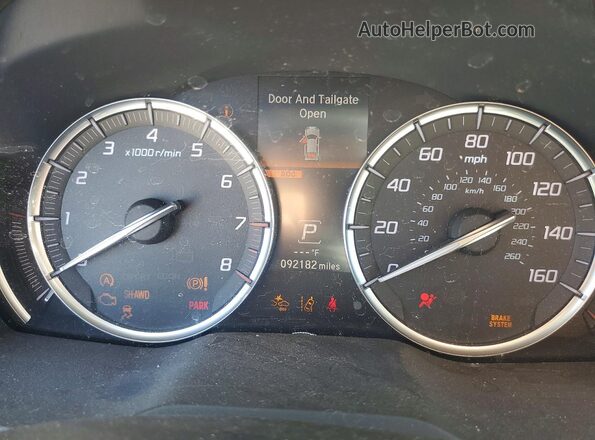5J8YD4H53LL046098 2020 ACURA MDX Silver ხელსაწყოთა პანელის ხედი