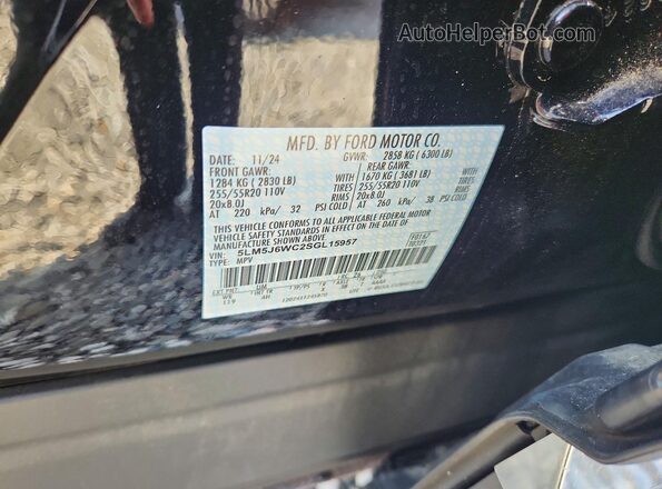 5LM5J6WC2SGL15957 2025 LINCOLN AVIATOR Black VIN კოდის სტიკერის ხედი