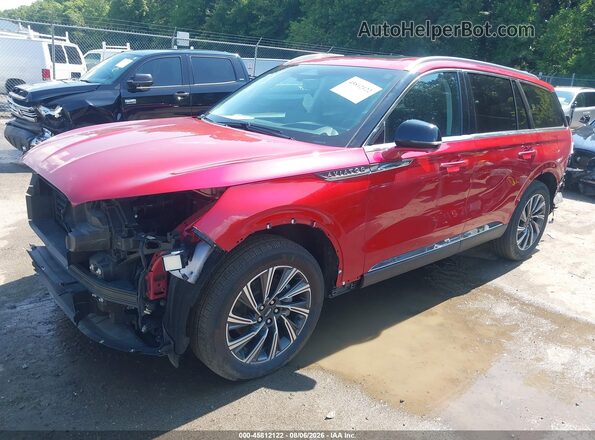5LM5J6XC6SGL10260 2025 LINCOLN AVIATOR Red Առջևի ձախ երեք քառորդ տեսարան