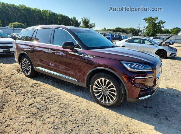 5LM5J7XC8NGL04938 2022 LINCOLN AVIATOR Burgundy Delantero derecho