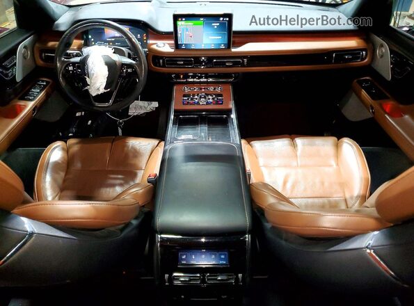 5LM5J7XC9NGL07489 2022 LINCOLN AVIATOR Burgundy Вид панелі приладів