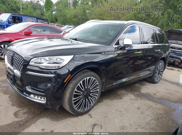 5LM5J9XC3NGL20895 2022 LINCOLN AVIATOR Black Առջևի ձախ երեք քառորդ տեսարան