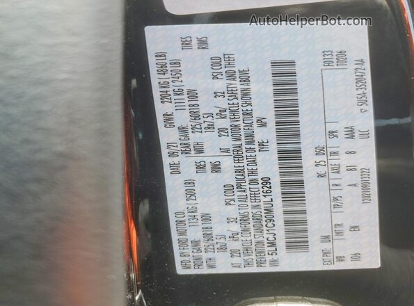 5LMCJ1C90MUL16290 2021 LINCOLN CORSAIR Black 360 interior view