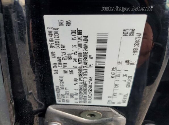 5LMCJ1C95GUJ27252 2016 LINCOLN MKC Черный Панорамный вид салона 360°