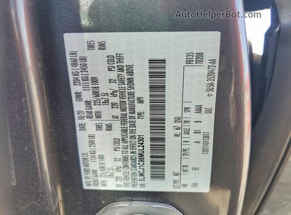 5LMCJ1C98MUL24301 2021 LINCOLN CORSAIR Gray Engine compartment view
