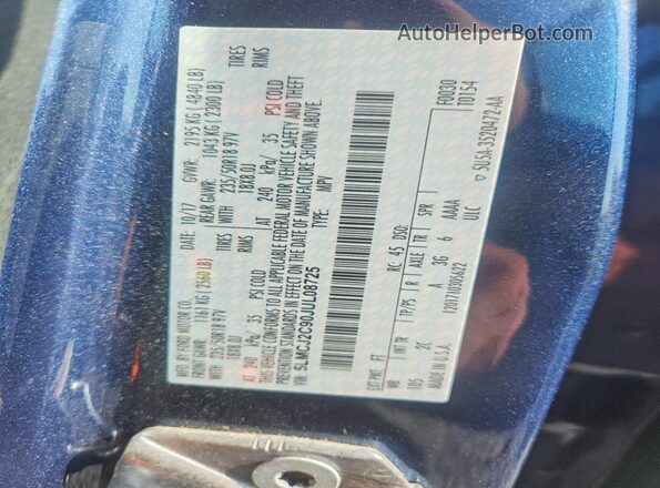 5LMCJ2C90JUL08725 2018 LINCOLN MKC Blue VIN sticker view