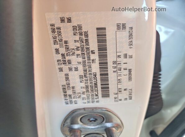 5LMCJ2C98MUL05463 2021 LINCOLN CORSAIR White Vista interior de 360 grados