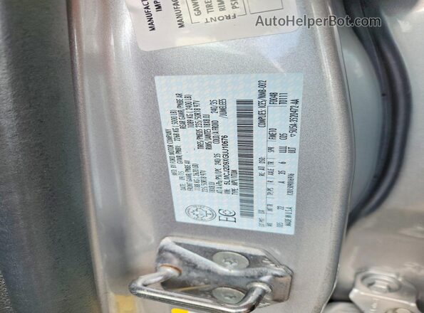 5LMCJ2D9XGUJ10676 2016 LINCOLN MKC Silver VIN կոդի պիտակի տեսք