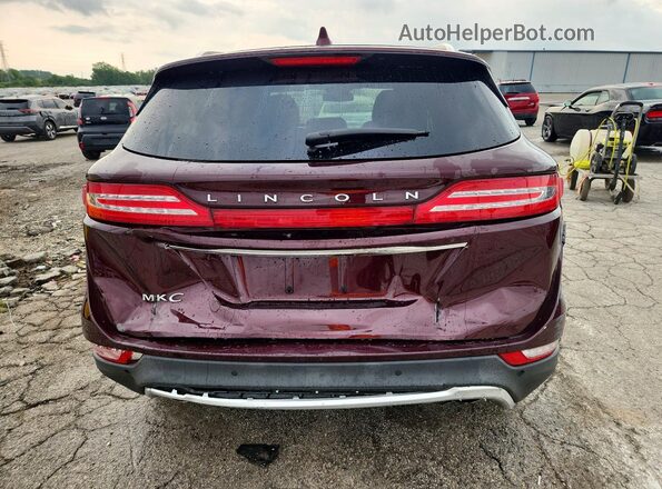 5LMCJ2D9XKUL12345 2019 LINCOLN MKC Burgundy Rear view