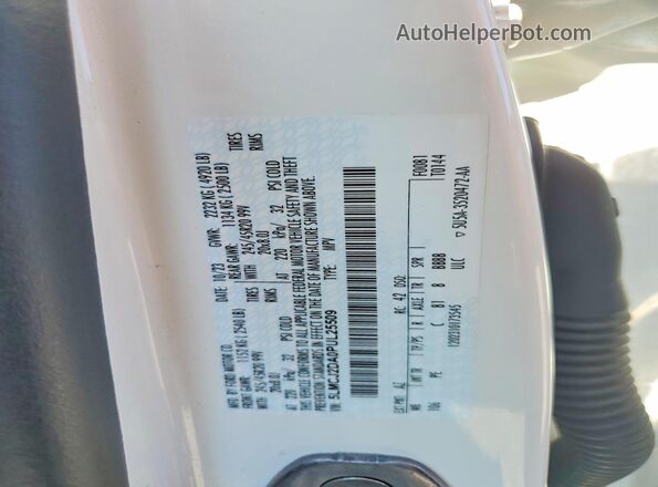 5LMCJ2DA0PUL25509 2023 LINCOLN CORSAIR White Widok naklejki z numerem VIN