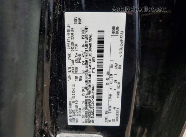 5LMCJ3C90KUL21840 2019 LINCOLN MKC Black VIN sticker view
