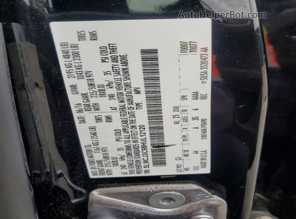 5LMCJ3C98HUL12120 2017 LINCOLN MKC Black 360 interior view