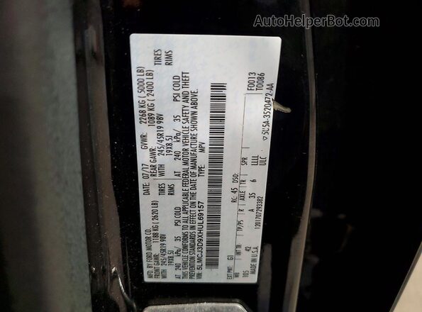 5LMCJ3D9XHUL69157 2017 LINCOLN MKC Черный Панорамный вид салона 360°