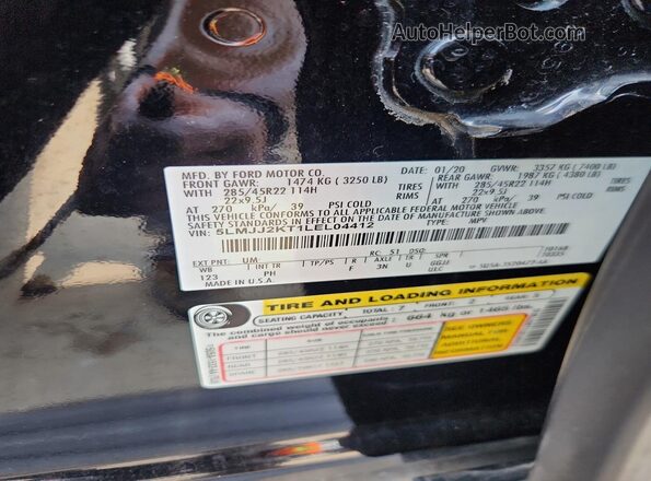 5LMJJ2KT1LEL04412 2020 LINCOLN NAVIGATOR Black Вид підкапотного простору