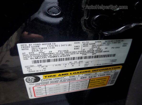 5LMJJ2LT0MEL03655 2021 LINCOLN NAVIGATOR Черный Вид подкапотного пространства