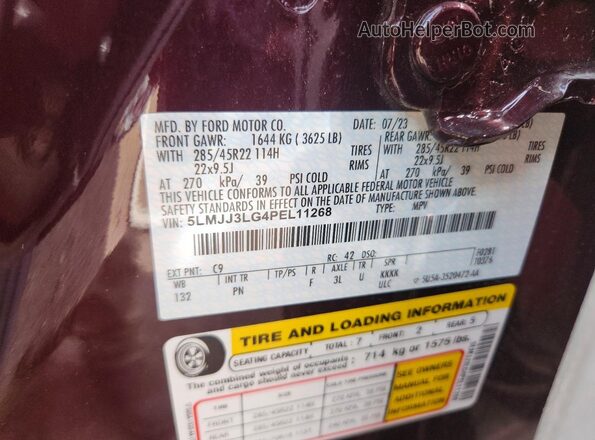 5LMJJ3LG4PEL11268 2023 LINCOLN NAVIGATOR Бордовый Вид подкапотного пространства