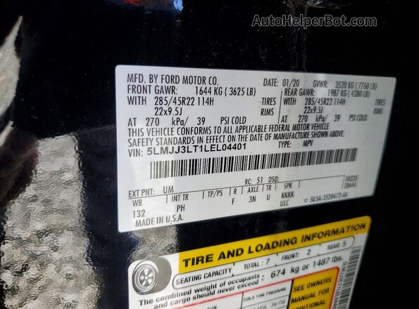 5LMJJ3LT1LEL04401 2020 LINCOLN NAVIGATOR Black Սալոնի 360 աստիճան տեսք