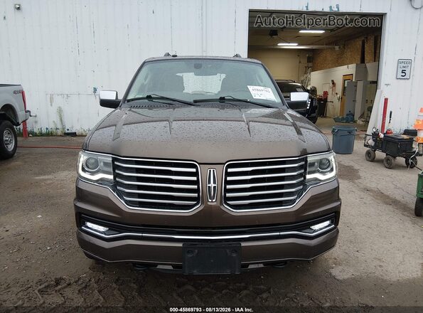 5LMJJ3LT7HEL13384 2017 LINCOLN NAVIGATOR L Brown Instrument cluster view