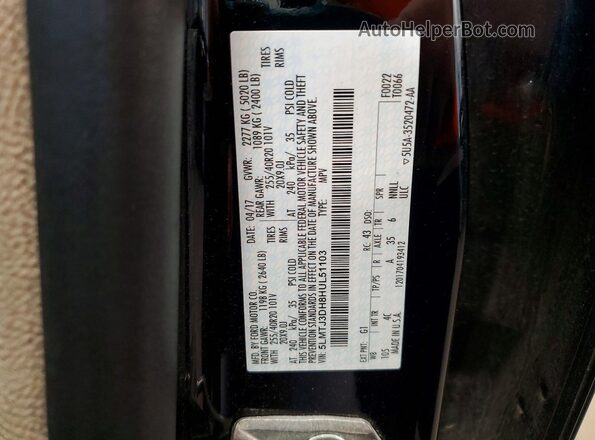 5LMTJ3DH8HUL51103 2017 LINCOLN MKC Черный Вид наклейки с VIN-кодом