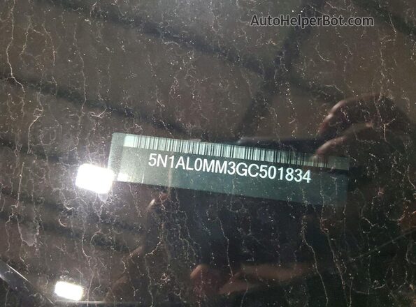 5N1AL0MM3GC501834 2016 INFINITI QX60 Gray Widok naklejki z numerem VIN