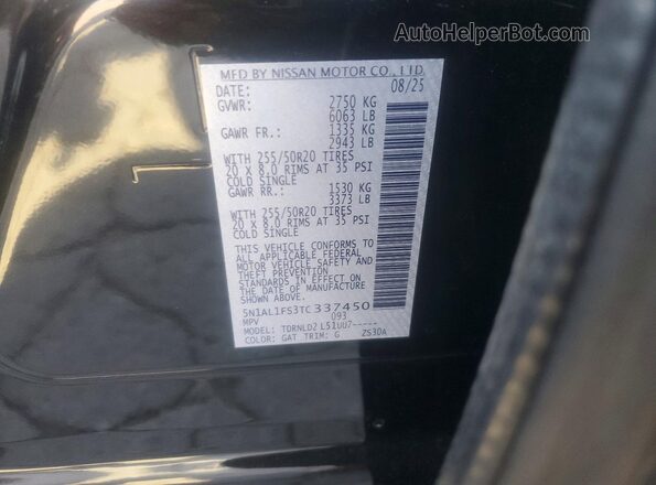 5N1AL1FS3TC337450 2026 INFINITI QX60 Black Vista del compartimento del motor