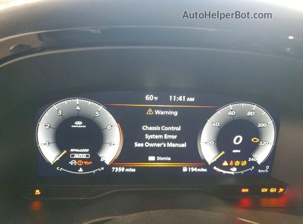 5N1AL1GS4SC341388 2025 INFINITI QX60 Серый Вид щитка приборов