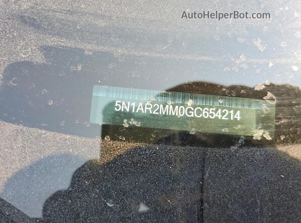 5N1AR2MM0GC654214 2016 NISSAN PATHFINDER Gray Вид наклейки з VIN-кодом