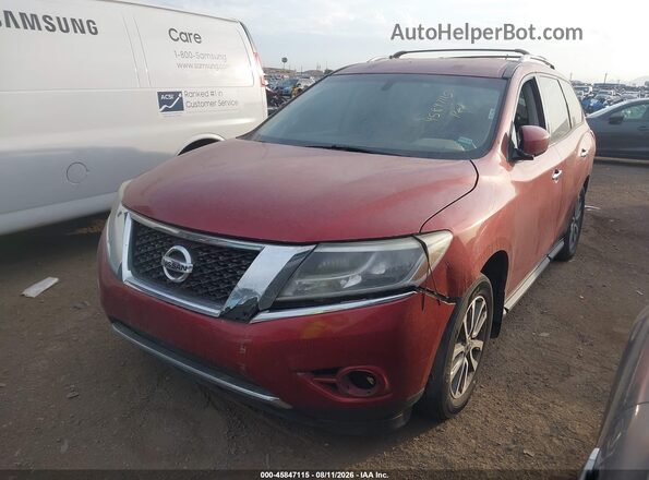 5N1AR2MM4GC671789 2016 NISSAN PATHFINDER Burgundy Vista tres cuartos delantera izquierda