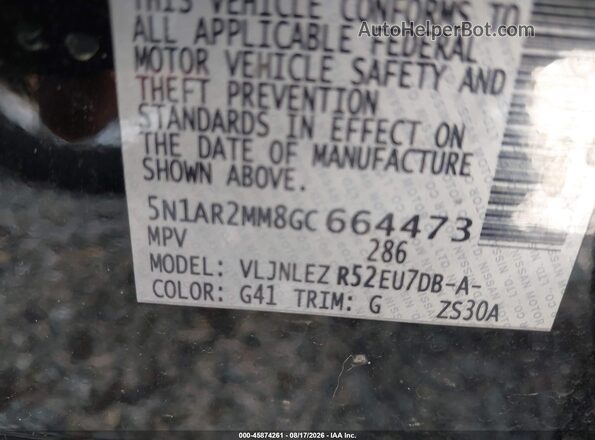 5N1AR2MM8GC664473 2016 NISSAN PATHFINDER Черный Вид подкапотного пространства