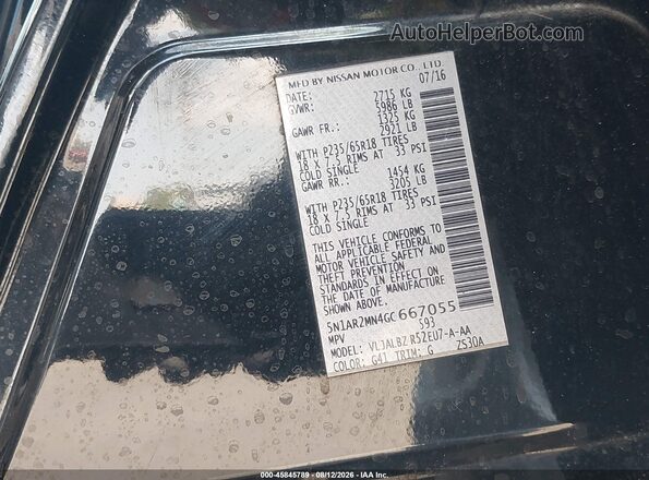5N1AR2MN4GC667055 2016 NISSAN PATHFINDER Black Engine compartment view
