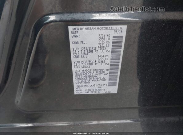 5N1AR2MN7GC642473 2016 NISSAN PATHFINDER Black Widok komory silnika