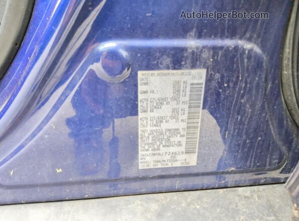 5N1AT2MT0LC724619 2020 NISSAN ROGUE Blue VIN sticker view