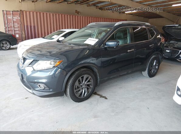 5N1AT2MT1GC874602 2016 NISSAN ROGUE Dark Blue Առջևի ձախ երեք քառորդ տեսարան