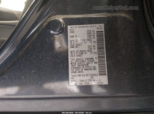 5N1AT2MT1GC874602 2016 NISSAN ROGUE Dark Blue Շարժիչի բաժամունքի տեսք