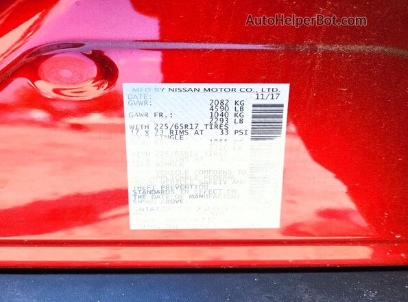 5N1AT2MT5JC729974 2018 NISSAN ROGUE Red Widok komory silnika