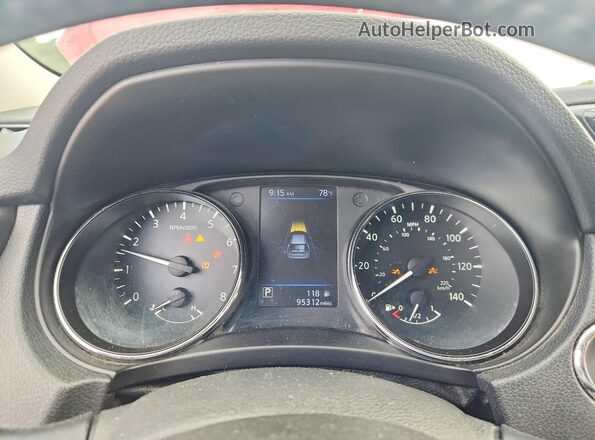 5N1AT2MT6KC839711 2019 NISSAN ROGUE Red Instrument cluster view