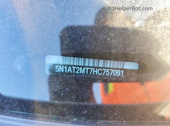 5N1AT2MT7HC757091 2017 NISSAN ROGUE White VIN კოდის სტიკერის ხედი