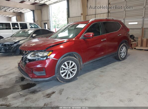 5N1AT2MT8JC769112 2018 NISSAN ROGUE Burgundy Առջևի ձախ երեք քառորդ տեսարան
