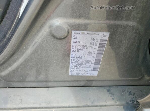 5N1AT2MT9JC717228 2018 NISSAN ROGUE Gray Vista de la etiqueta del VIN