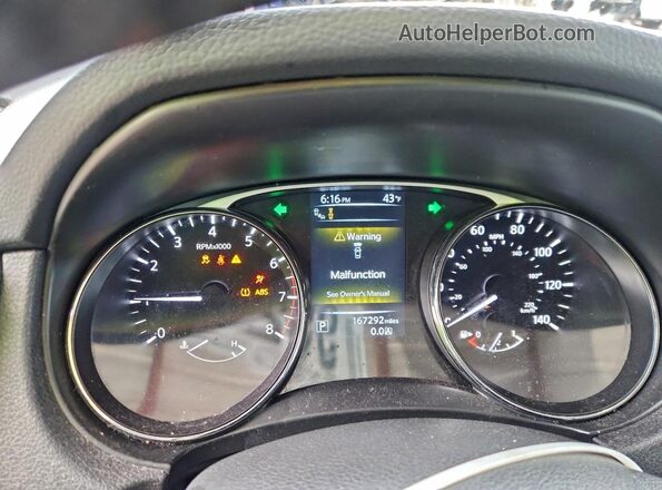 5N1AT2MTXGC759156 2016 NISSAN ROGUE Silver Вид щитка приладів
