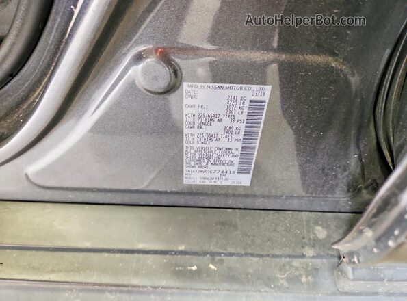 5N1AT2MV0JC774418 2018 NISSAN ROGUE Gray Vista interior de 360 grados