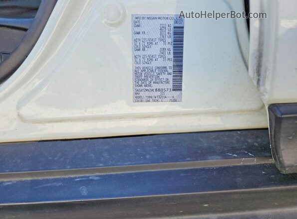 5N1AT2MV2HC880573 2017 NISSAN ROGUE White Вид наклейки з VIN-кодом