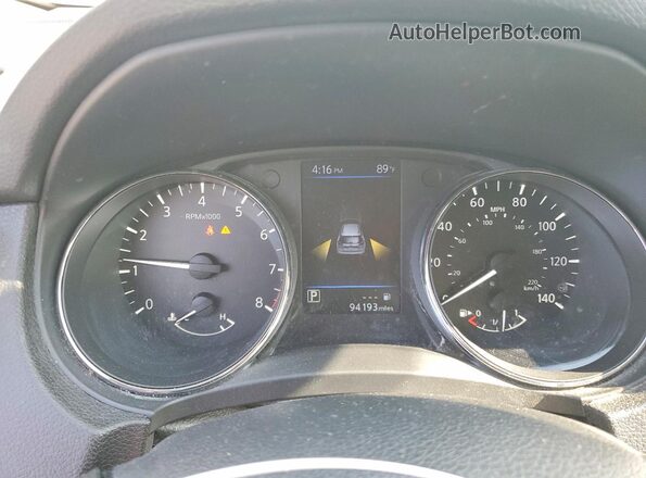 5N1AT2MV3KC787262 2019 NISSAN ROGUE White Вид щитка приладів