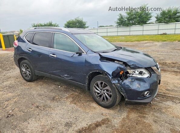 5N1AT2MV4GC795569 2016 NISSAN ROGUE Синий Передняя правая четверть