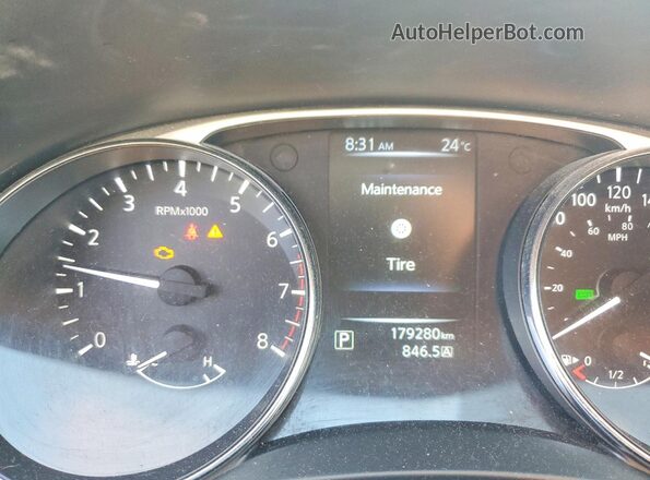 5N1AT2MV4GC831504 2016 NISSAN ROGUE Black Вид щитка приладів
