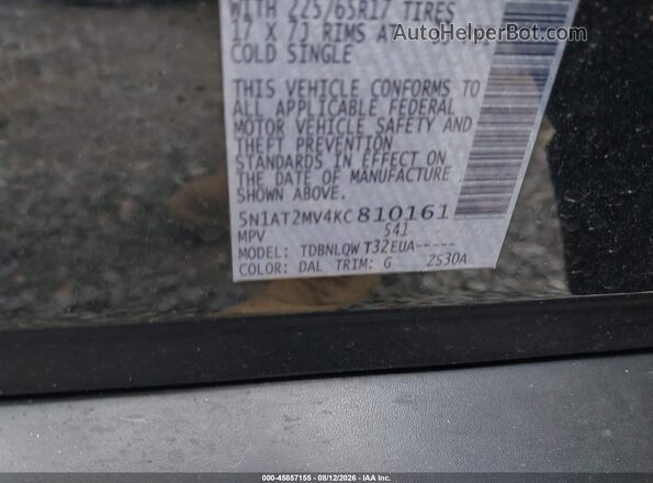 5N1AT2MV4KC810161 2019 NISSAN ROGUE Green Widok komory silnika