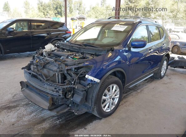 5N1AT2MV5JC708883 2018 NISSAN ROGUE Blue Առջևի ձախ երեք քառորդ տեսարան