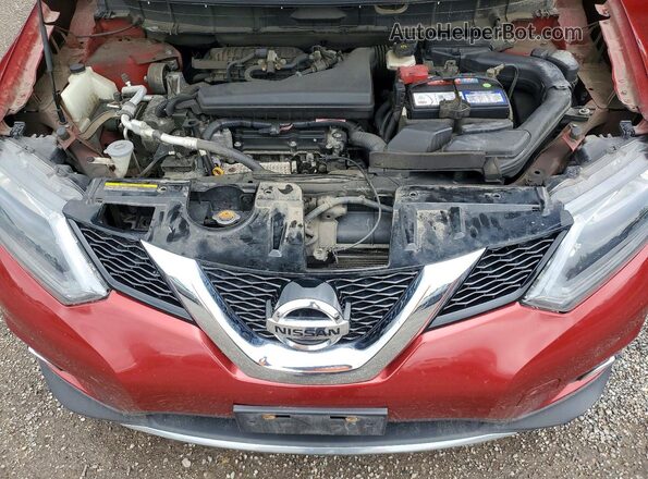 5N1AT2MV8GC732930 2016 NISSAN ROGUE Red ძრავის განყოფილების ხედი