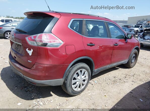 5N1AT2MV8GC765328 2016 NISSAN ROGUE Красный Задняя правая четверть