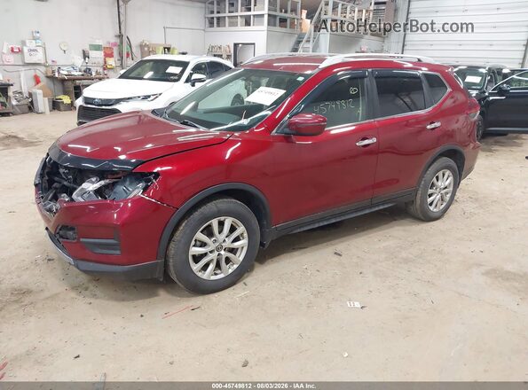 5N1AT2MV8JC821355 2018 NISSAN ROGUE Burgundy Vista tres cuartos delantera izquierda
